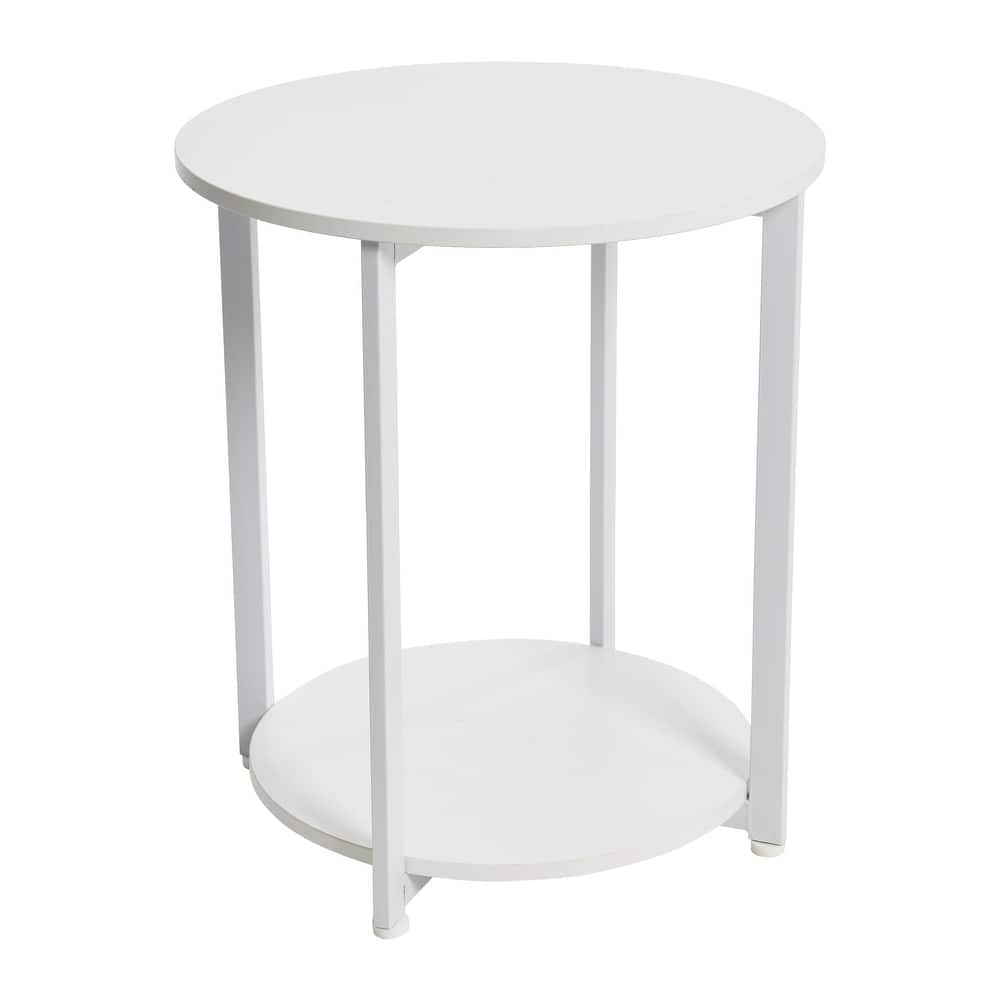 Household Essentials Side End Table with Storage Shelf