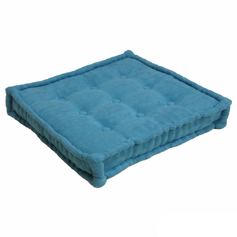 Porch & Den St Charles Square Floor Pillow - Aqua Blue