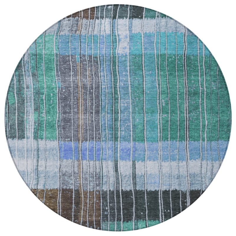 HomeRoots Striped Transitional Rectangle Outdoor Rug