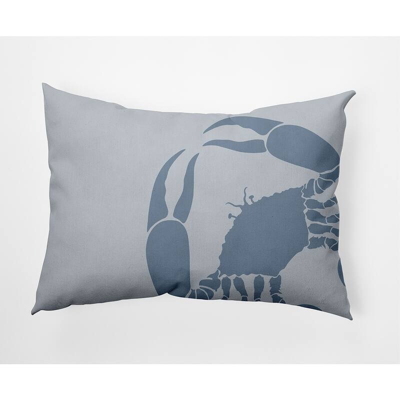 Crab Dip Nautical Indoor/Outdoor Throw Pillow - 14" x 20" - Dusty Smoke