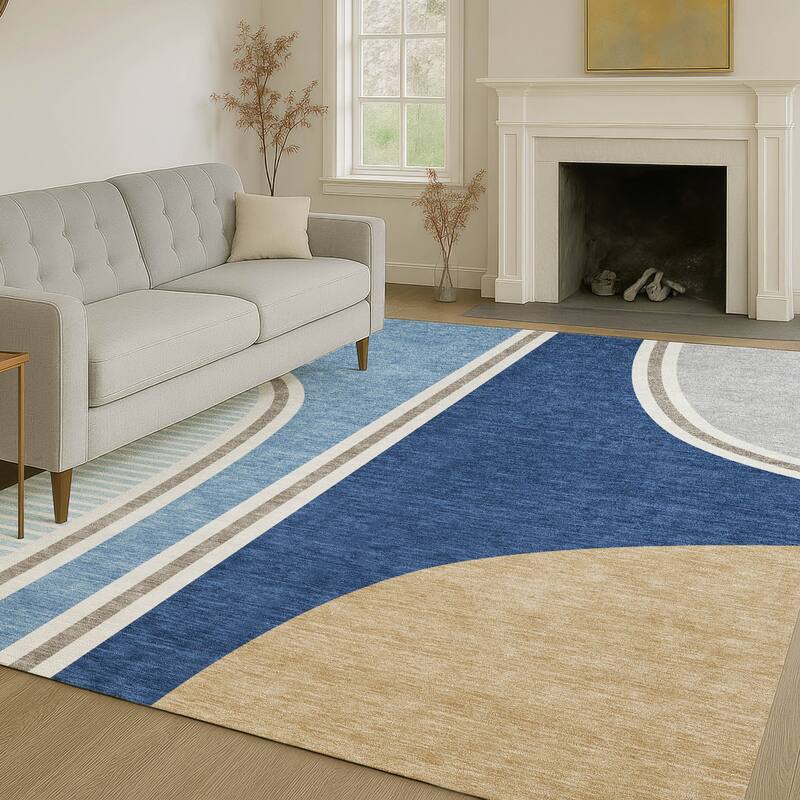 Machine Washable Indoor/ Outdoor Contemporary Keely Chantille Rug