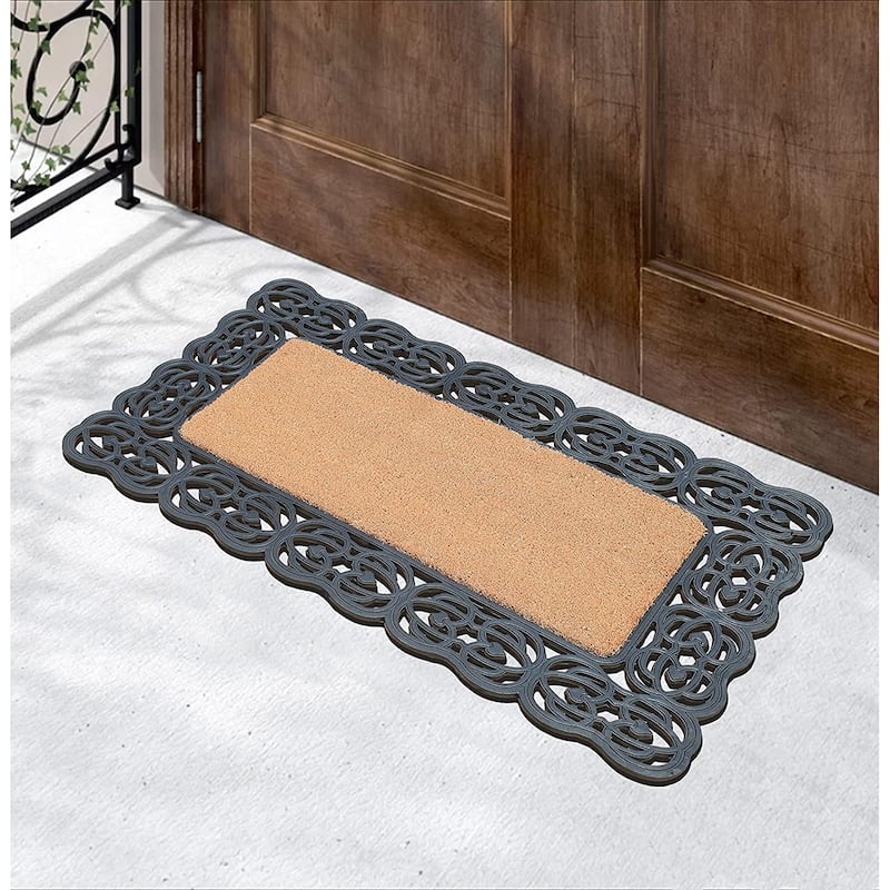 A1HC Rubber and Coir Heavy Duty Decorative Design Durable Doormat 22"X48"