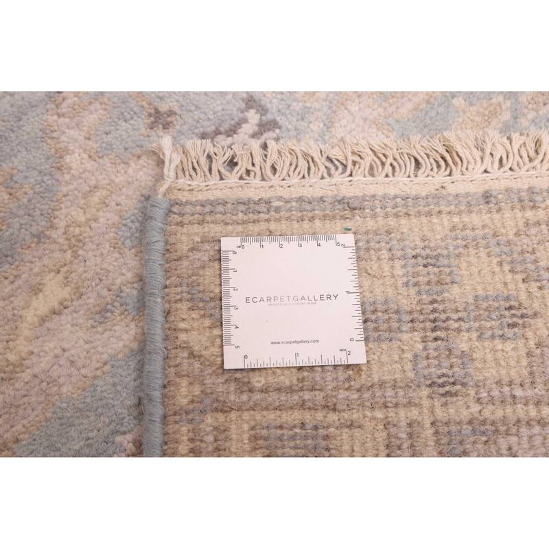 ECARPETGALLERY Hand-knotted Royal Oushak Light Denim Blue Wool Rug - 2'6 x 7'11