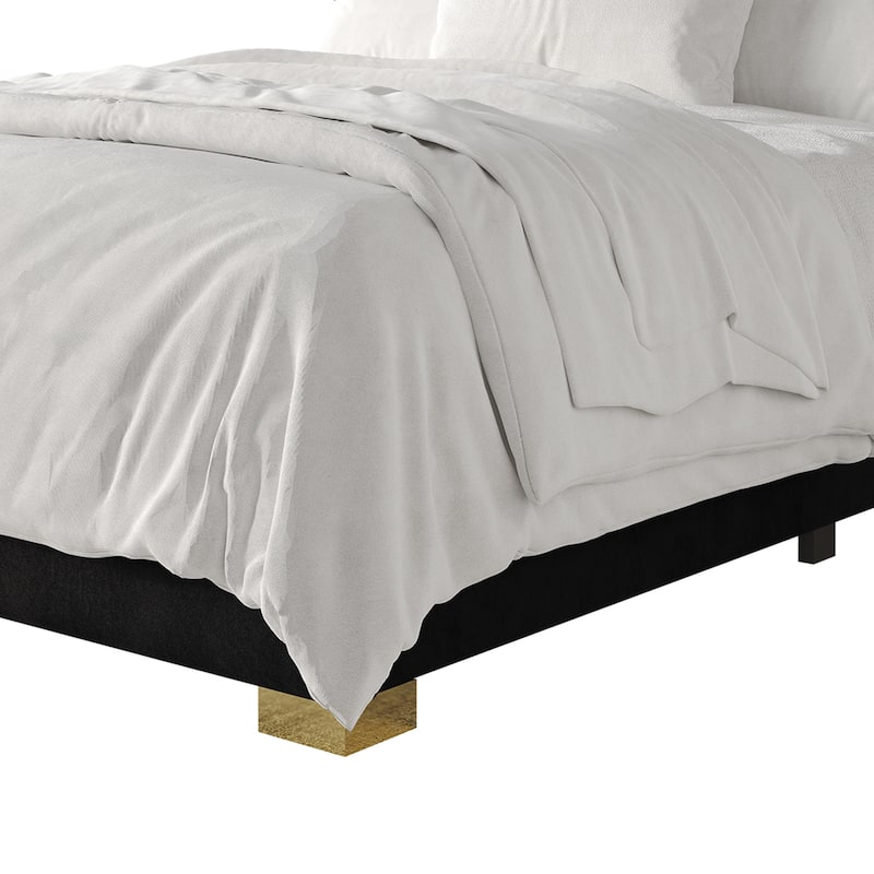 CraftPorch Modern Velvet Upholstered Bed