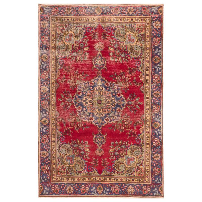 ECARPETGALLERY Hand-knotted Antalya Vintage Red Wool Rug - 5'11 x 9'2