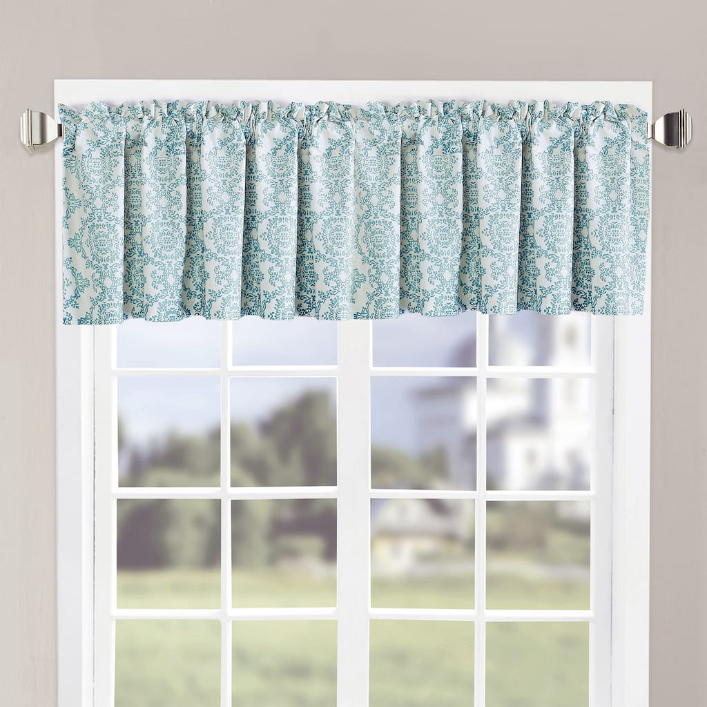 Serenta Mystic Valance Set, Teal/Turquoise, 60" x 18" - 60" x 18"
