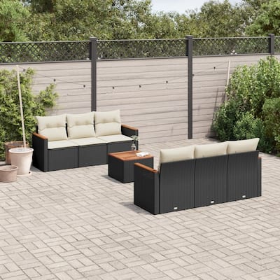 vidaXL Garden Sofa Set Black - 24.4 x 24.2 x 27.2