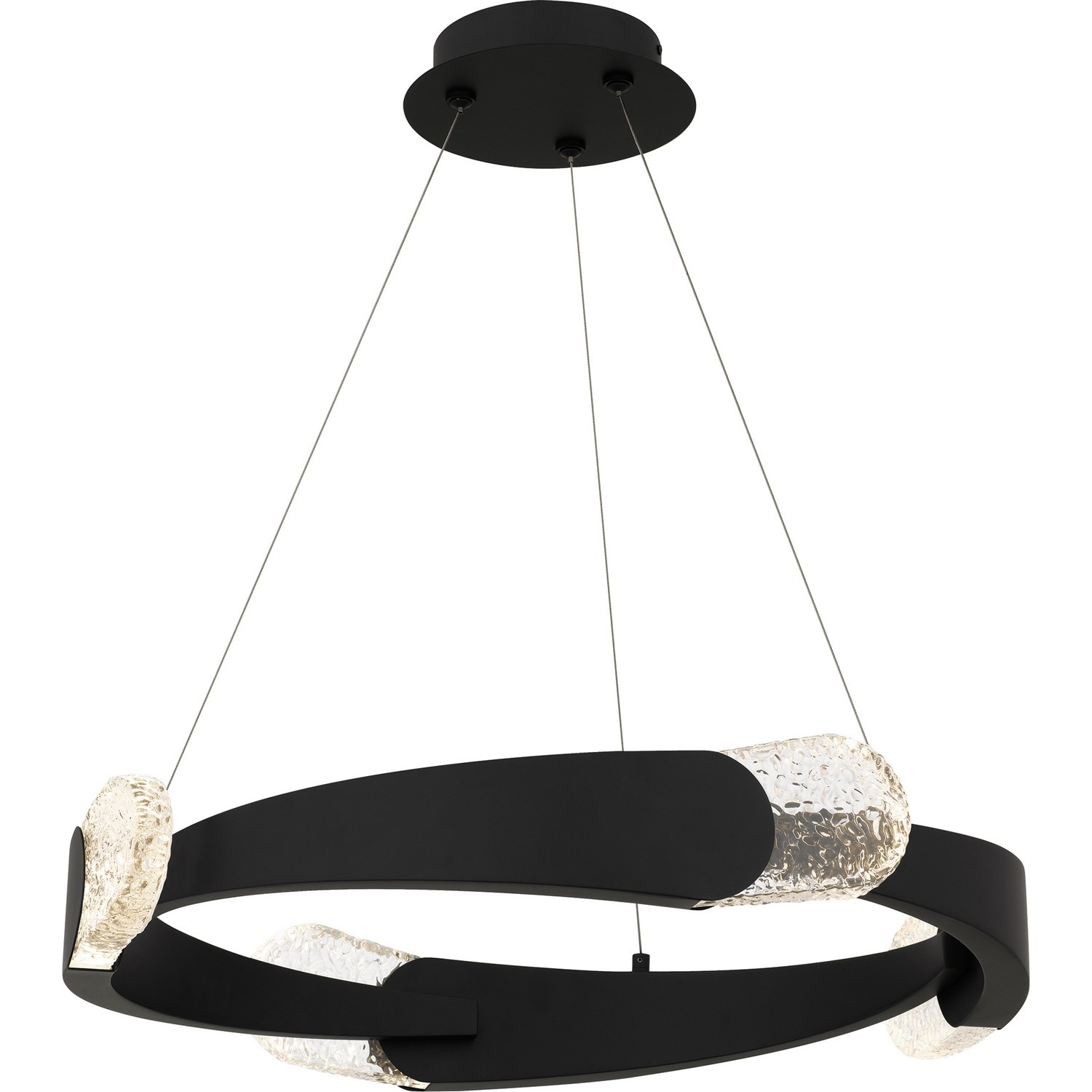 Matte Black LED Pendant from the Saffron Collection