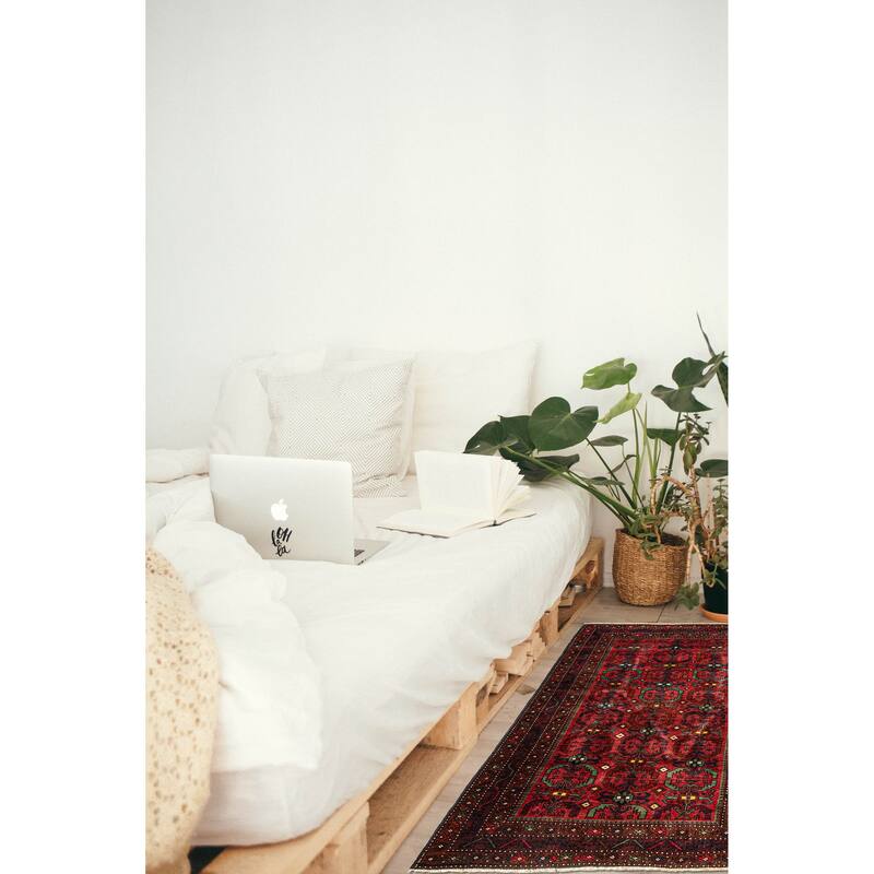 ECARPETGALLERY Hand-knotted Teimani Red Wool Rug - 2'11 x 4'7