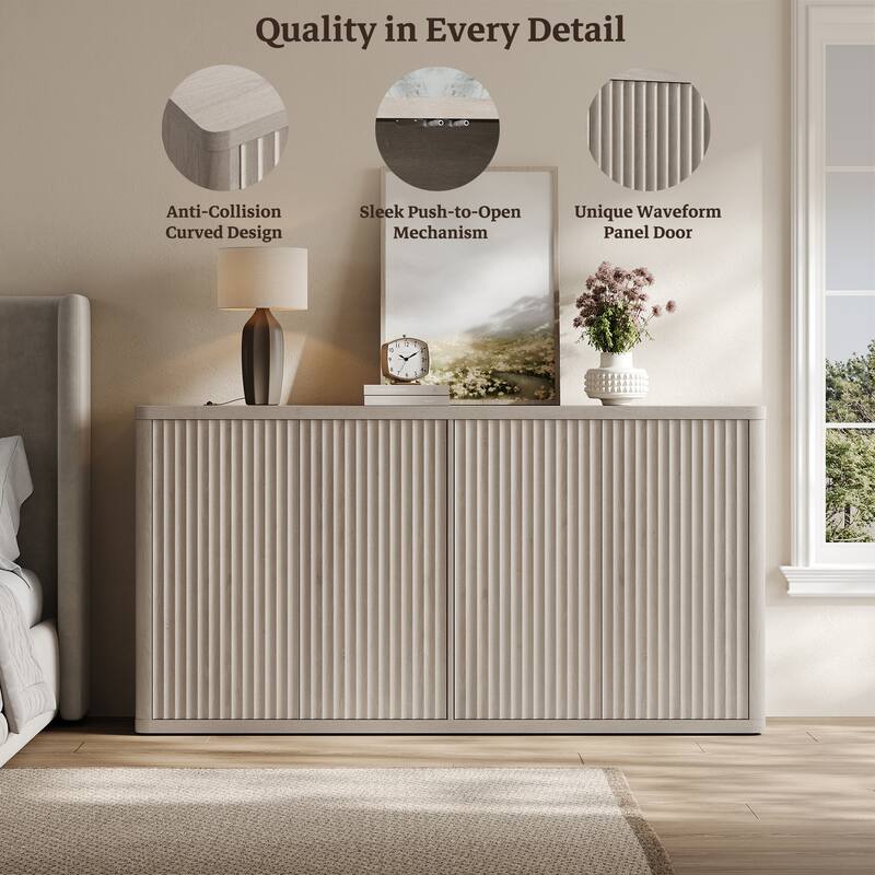 66.3W"Storage Cabinet with Adjustable Shelves