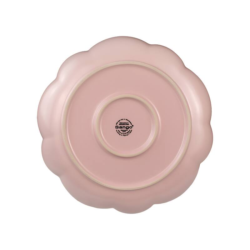 Sango Bethany 12-Piece Stoneware Dinnerware Set - Service for 4, Scalloped Plate & Bowl Set