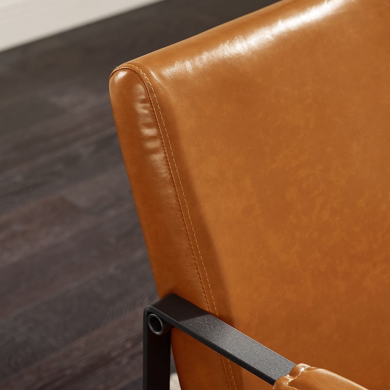 Art Leon Modern Faux Leather Accent Chairs Set of 2