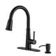 preview thumbnail 19 of 24, WOWOW Pull Down Sprayer Kitchen Faucet with Soap Dispenser Oil Rubbed Bronze