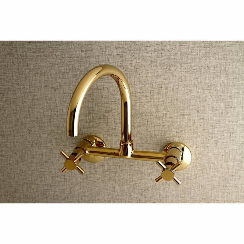 Kingston Brass Concord 8 in. Adjustable Center Wall Mount Kitchen Faucet