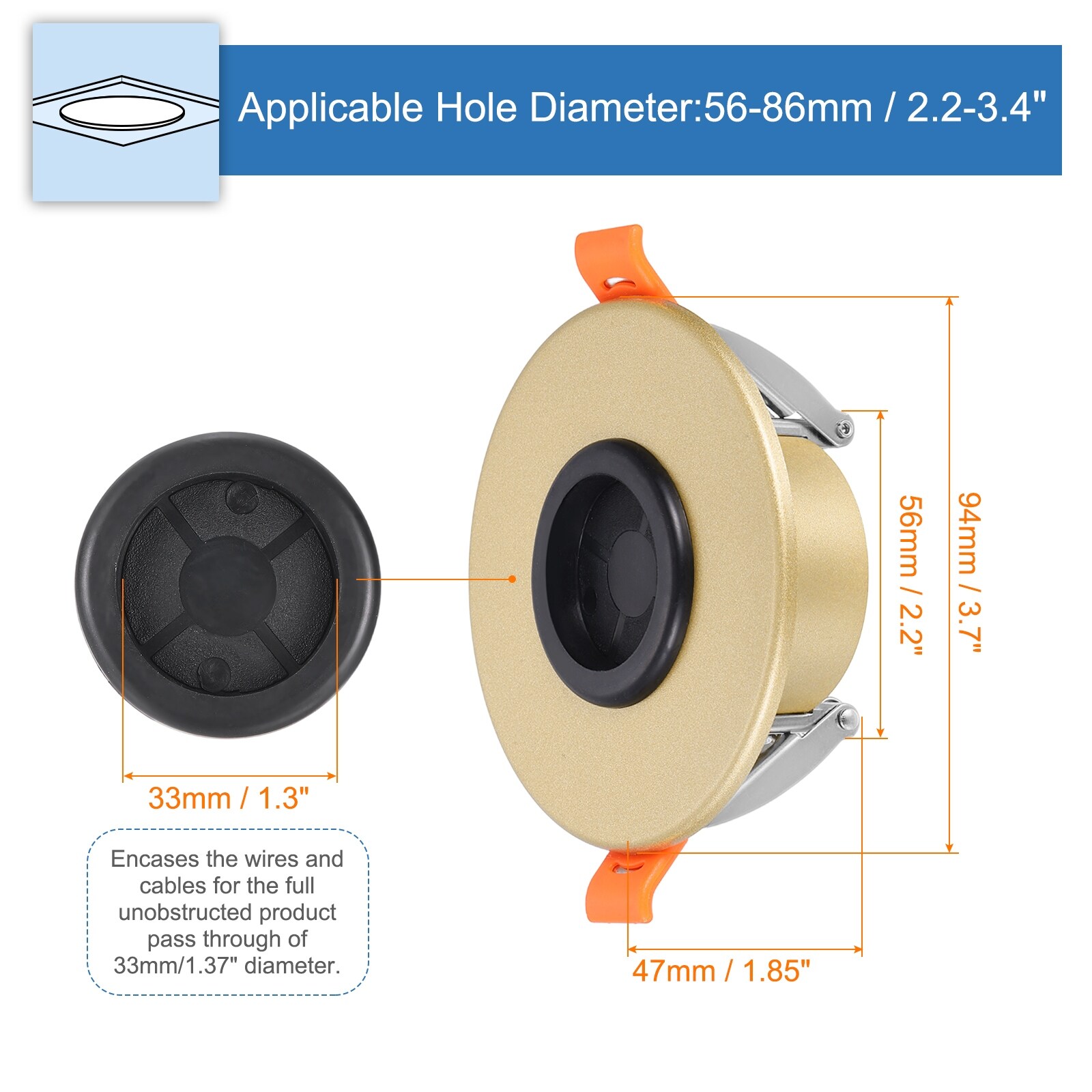Cable Pass Port, Spring-Lock Cable Pass Through Port,