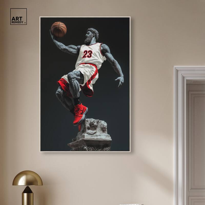 Basketball White Uniform Canvas by Art Remedy