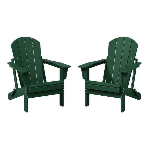 slide 2 of 13, Laguna Weather Resistant Outdoor Patio Folding Adirondack Chairs (Set of 2) Dark Green