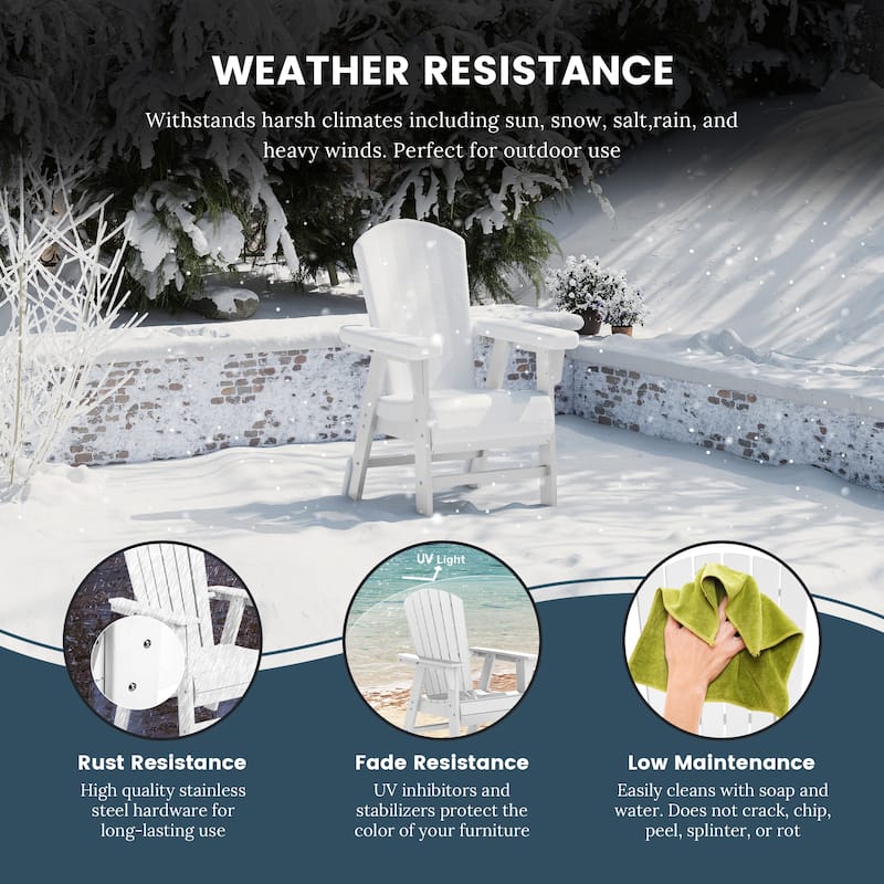 Altura Hdpe All Weather Outdoor Patio Adirondack Dining Chair