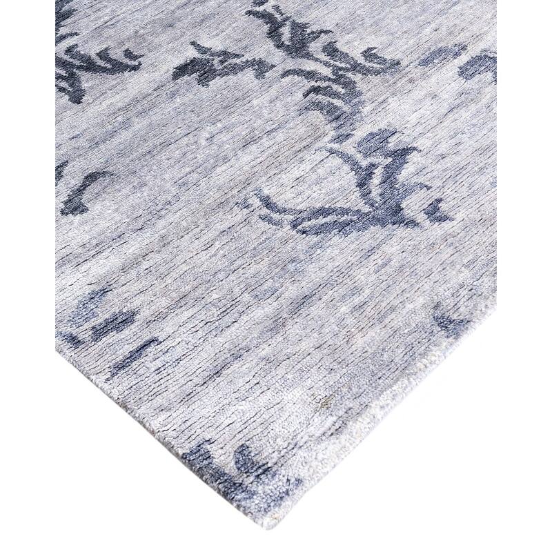 Modern One-of-a-Kind Hand-Knotted Area Rug, Gray - 9' 0" x 11' 9"