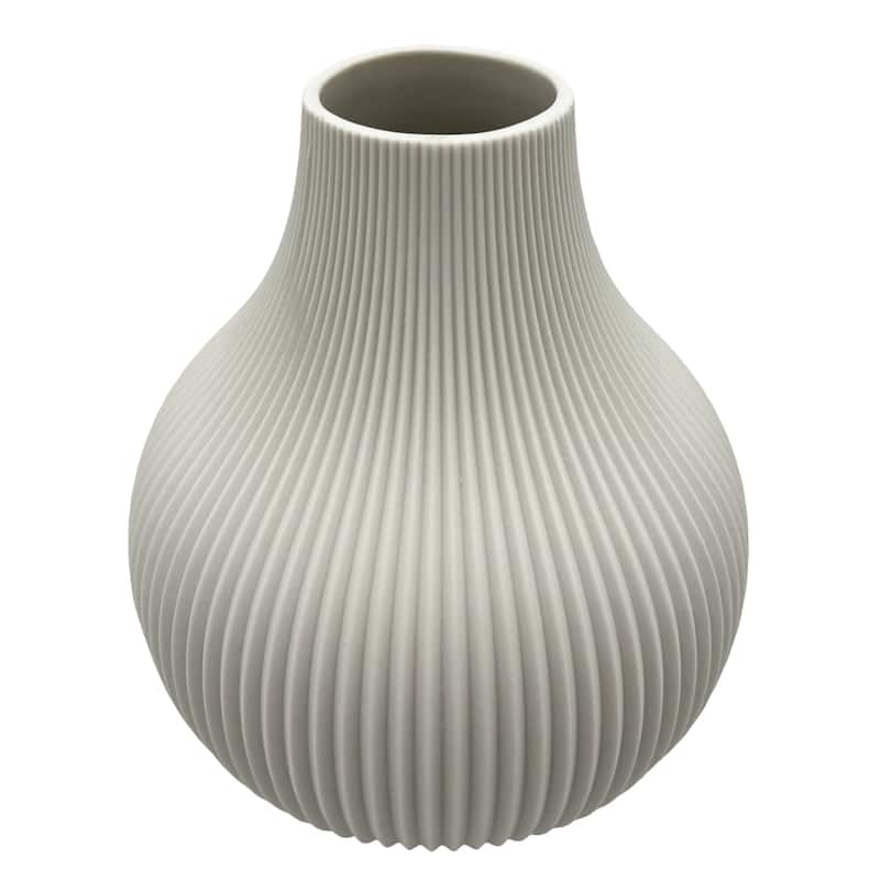 Beige/White Ceramic Vase