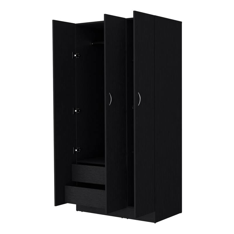 Augusta 3-Door Wardrobe with Hanging Rod White