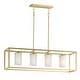 preview thumbnail 1 of 7, Maxim 10288 Lateral 4 Light 36" Wide Pillar Candle Linear Pendant Satin Brass