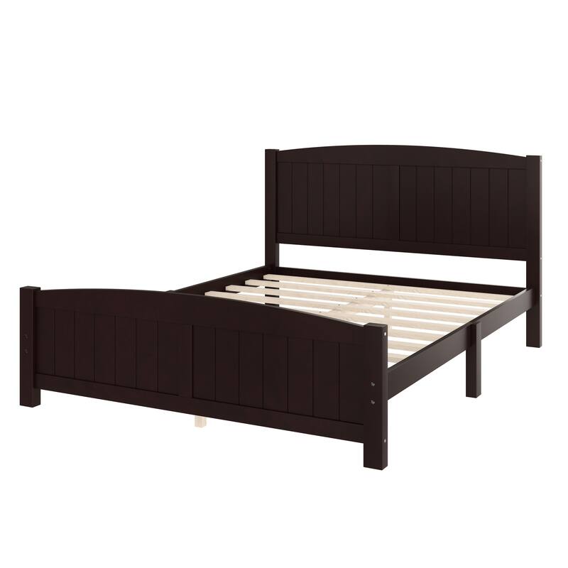 Queen Size Platform Bed, Solid Wood Platform Bed with Support Slats and Strong Structure, No Box Spring Needed