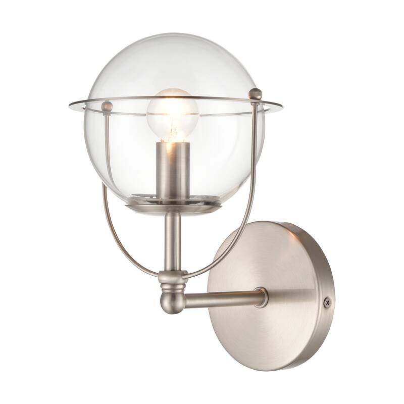 Elk Home Langford Satin Nickel With Clear Glass 1 Light Vanity Light