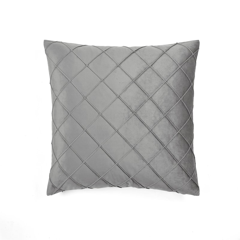 Lush Decor Velvet Diamond Pintuck Decorative Pillow Cover