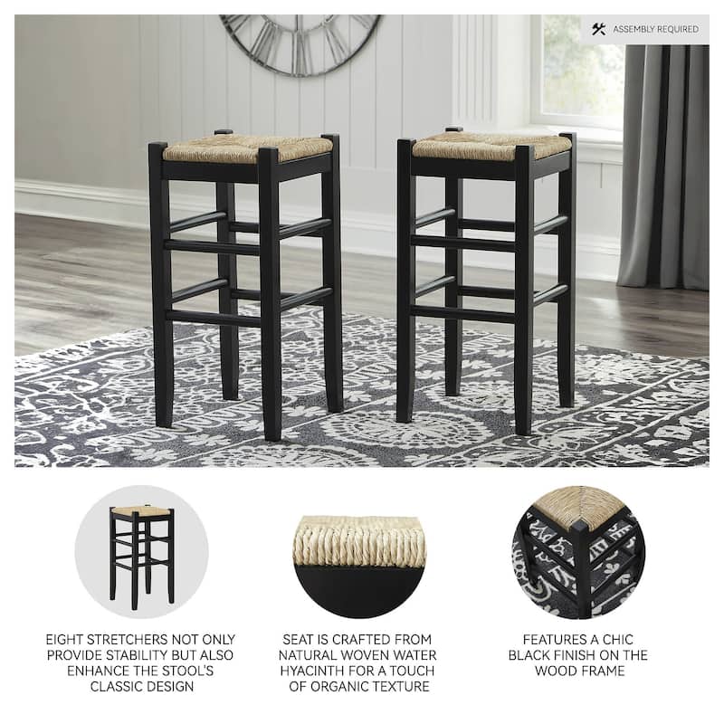 Ashley Furniture Mirimyn Black Tall Stool (Set of 2) - 15"W x 15"D x 36"H