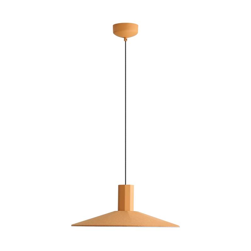 Golden Lighting Faroe 20in Integrated LED Pendant in Earth Yellow/Grey Felt - Gold
