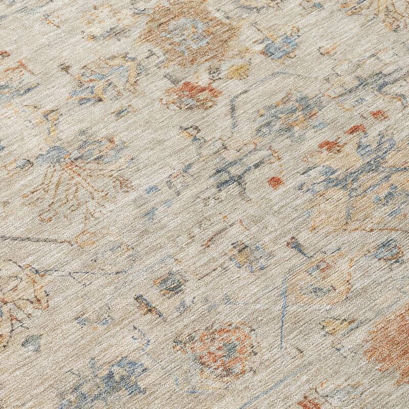 Machine Washable Indoor/ Outdoor Traditional Border Chantille Rug