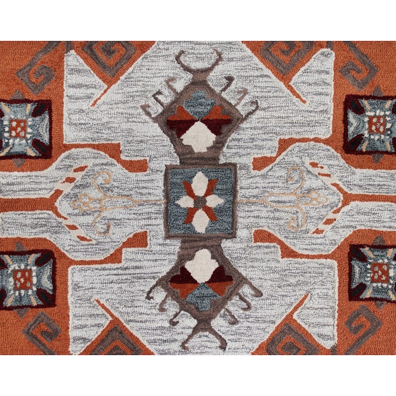 Suino Geometric Medallion Hand-Tufted Indoor Round Area Rug by Sevita