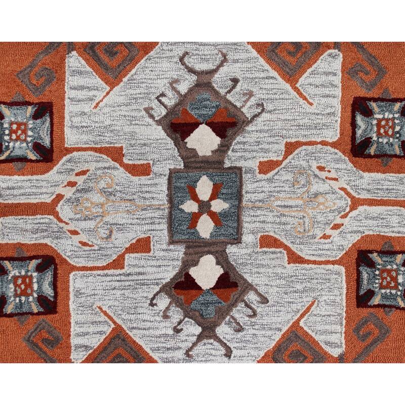 Sevita Terracotta Textile Southwestern Shape Rug