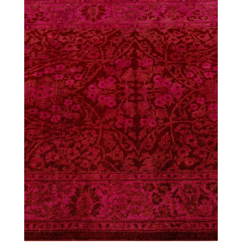 Overdyed, One-of-a-Kind Hand-Knotted Area Rug - Pink - 2' 7" x 20' 2"