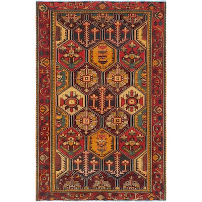 Vintage Distressed Sanem Red/Orange Rug - 6'7" x 9'8"