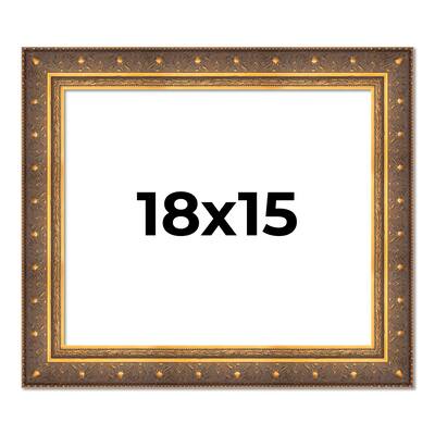 18x15 Frame Vintage Gold Solid Wood Picture Frame | 2.5 Inch Moulding