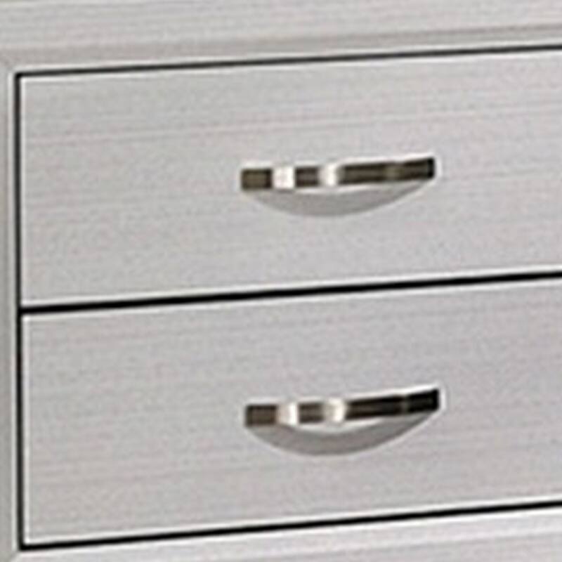 White/Black 2 Drawer 23.5 in. W Nightstand with Sturdy Hardware and Ample Storage