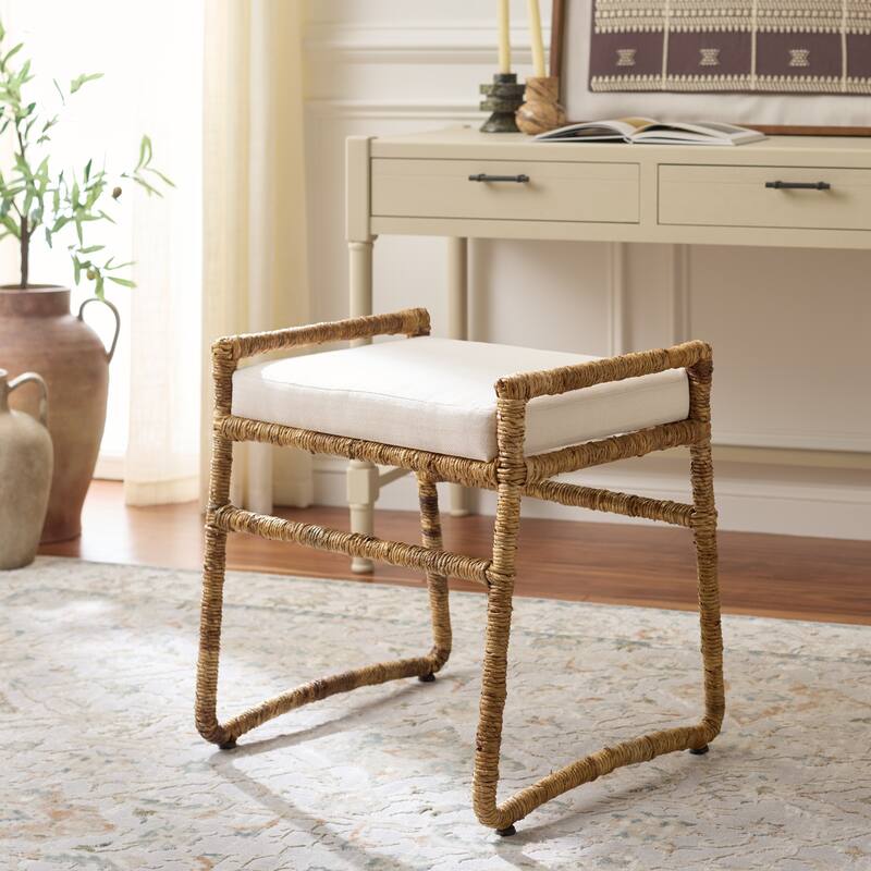 SAFAVIEH Home Iveliz Ottoman with Cushion