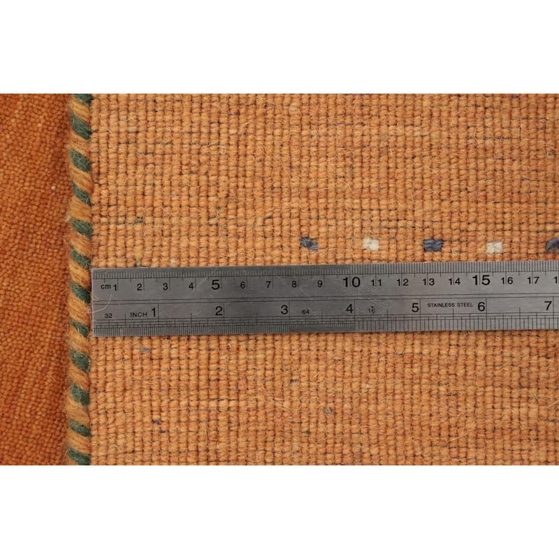 Hand Knotted Oriental 100% Wool Carpet Tribal Animal Pictorial Oranges & Rust Gabbeh Area Rug - 5' 4'' X 3' 1''
