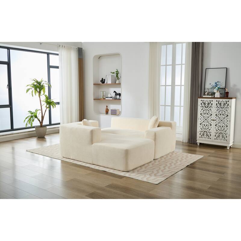 Homey Relaxation Sectional Sofa With Storage Space For Living Room