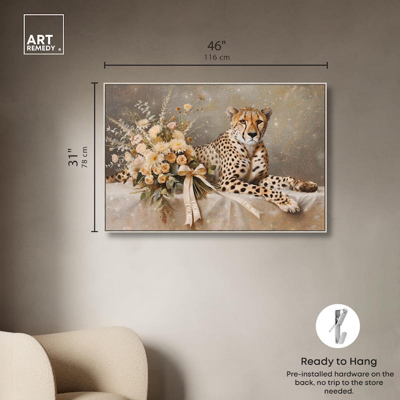 Bouquet Cheetah Canvas by Art Remedy