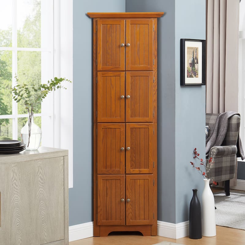 8-Door Corner Cabinet Pantry Cabinet Storage Cabinet Sideboard