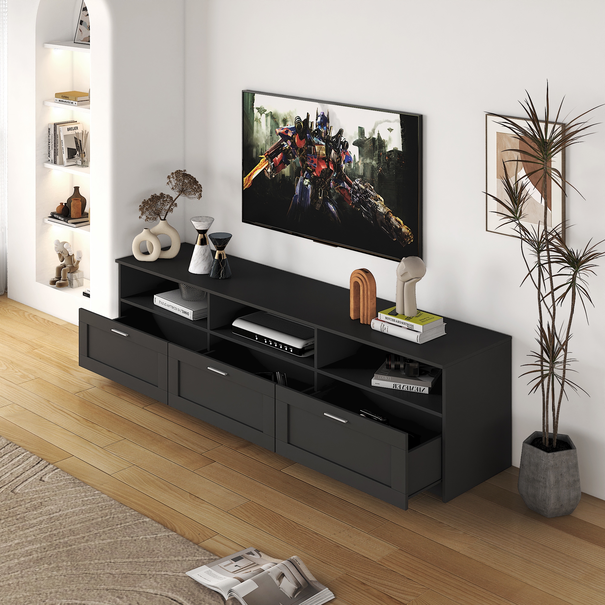 【美品】TVボード 180cm TWO-ONE STYLE ルーバーTVボード Rスクエア180角WN | TWO-ONE STYLEネット