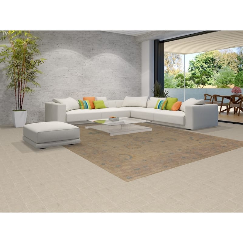 Oushak Turkish Area Rug Handmade Vegetable Dye Wool Carpet - 9'6" x 12'0"