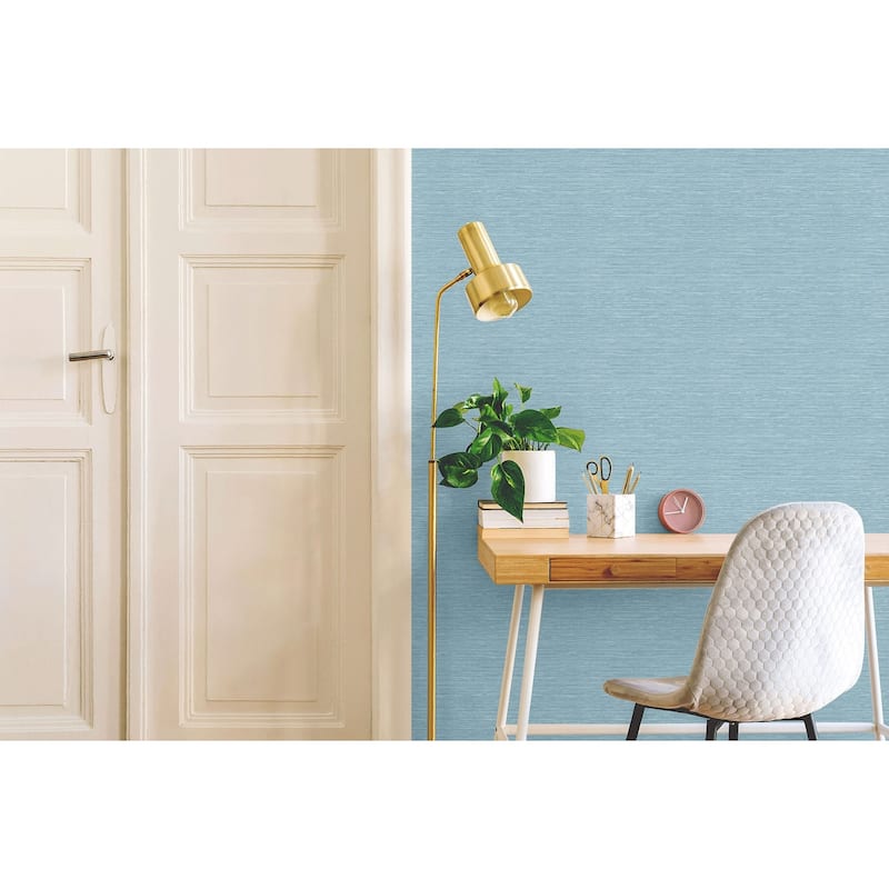 Seabrook Designs Sisal Hemp Embossed Vinyl Unpasted Wallpaper