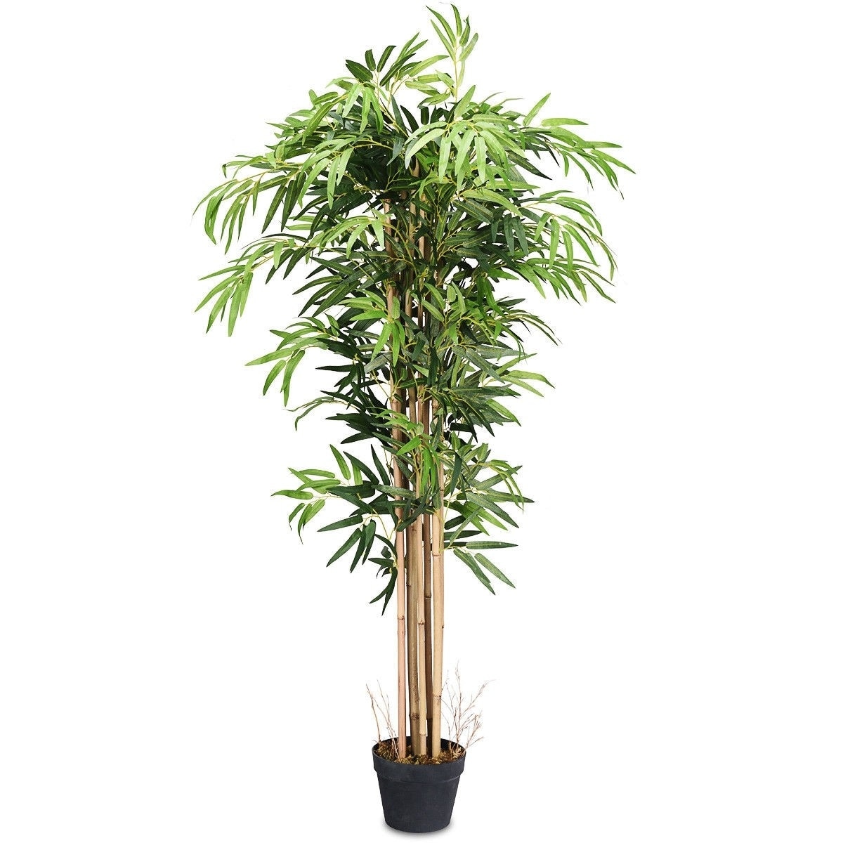 5' Bamboo Artificial Tree in Black Planter (Real Touch) UV Resistant  (Indoor/Outdoor)