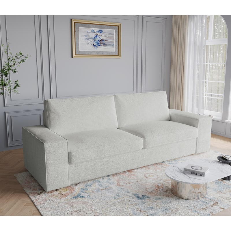 Modern 80" Upholstered Fabric 3-Seater Sofa