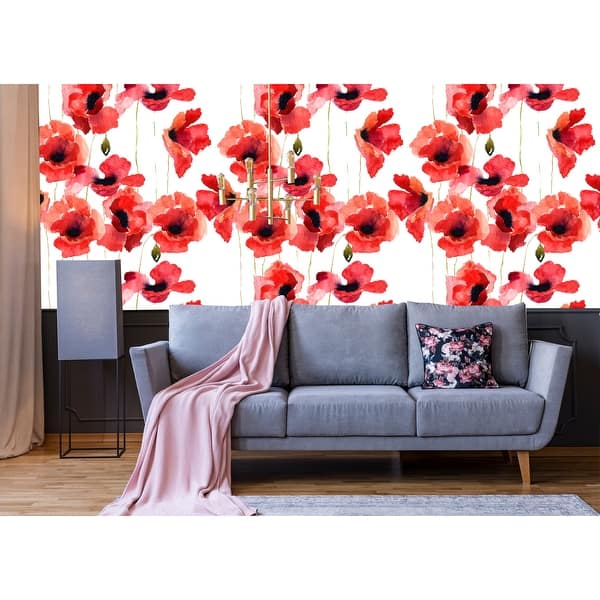 Shop Karisma Red Poppy Seamless Removable Wallpaper 24 Inch X