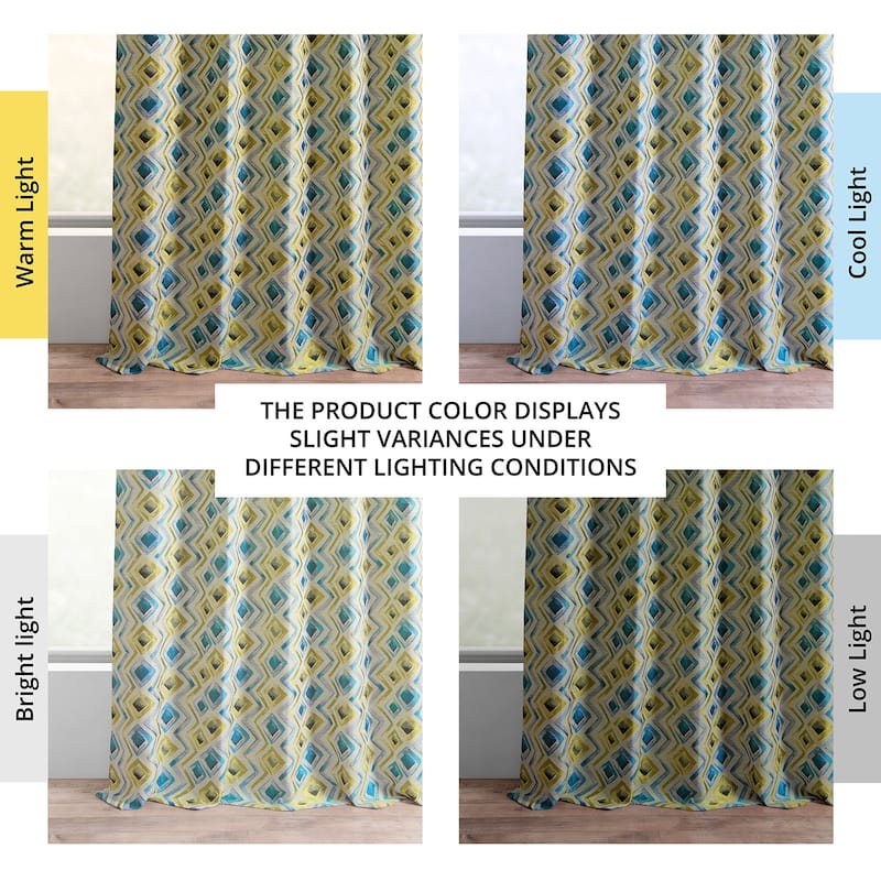 Exclusive Fabrics Jacquard Faux Silk Curtains - 1 Panel Room Darkening Curtain